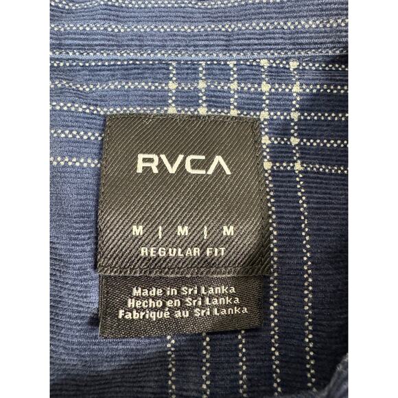 RVCA Men’s NWT Corduroy Flannel Plaid Shirt Sz M Blue Outdoor Hike Gorpcore Surf - Picture 3 of 14